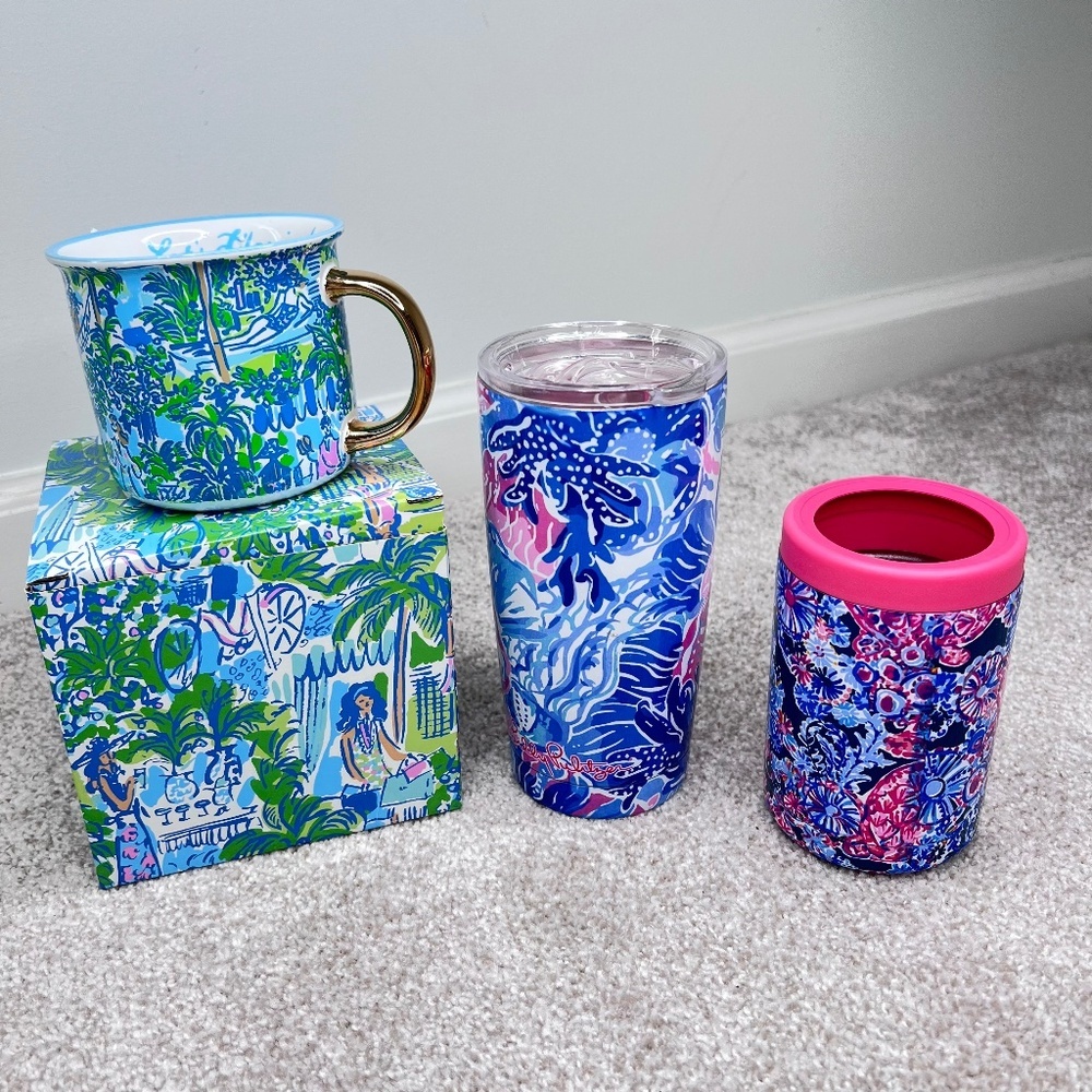 Lilly Pulitzer Tumbler Mug and Coozie